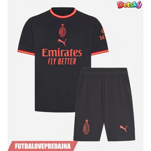 Lacne Dětský Futbalové dres AC Milan Christopher Nkunku #18 2026-27 Krátky Rukáv - Tretina (+ trenírky)
